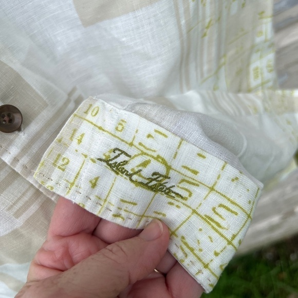 Tommy Bahama Island Estate Linen Beachy Vacation Geometric Buttondown Shirt L - Picture 6 of 12